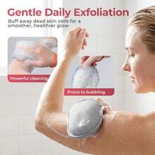 4个双面去角质沐浴海绵袋 - 柔软易起泡皂网袋 | 温和家居清洁套装 - 彩色 - 查看 3