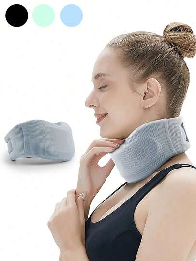 1pc Adjustable Neck Support Collar, Made Of Soft Foam Material, Suitable For Home, School, Office, Travel And Sleep. Women's Neck Support, Ergonomic Cervical Stabilizer To Prevent Forward Head Posture And Neck Pain. Soft And Comfortable Textile Material Provides Intimate Wearing Experience.
