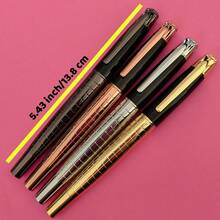 1pc Fountain Pen, 0.5mm Sharp Tip, Artistic Calligraphy, Preferred For Creation, Stainless Steel Pen Holder, Elegant And High-End, Pen Holder Carved With Stripes, Electroplating Process, Iridium Pen Tip, Built-In Ink Converter, Suitable For 2.6mm Caliber Ink Bags, Heavy Metal Feeling, Business Office, Suitable For Schools, Students, Learning Materials, Units, Colleagues, Friends, Holiday Gifts, Valentine's Day, Back To School Season, Back To School Season, Graduation Season, Birthday Gifts, Christmas, Father's Day, Mother's Day, Teachers' Day, Thanksgiving, Signature, Calligraphy, Art, Fountain Pen Gifts - Type a - View 4