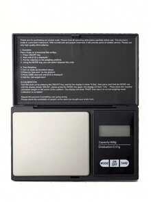 1个口袋珠宝秤，精度100克/0.01克，带液晶数字显示屏，多种计量单位转换。可用于精确测量珠宝、贵金属、粉末和其他小物件。电子秤、黄金秤、茶叶秤、数字秤。不含电池。 - 彩色 - 查看 11