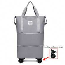 带可拆卸轮子的拉杆旅行包，可扩展女士行李包，可折叠拉杆登机箱，登机箱，男女通用礼品袋 - 彩色 - 查看 14