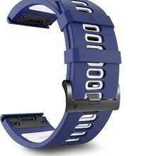 OFNRBRF 22/26mm Sport Silicone Band Compatible with Garmin Fenix8/7X/7 Pro/7/6 Pro/6/5 Plus/5,Quick-Fit Strap for Fenix E/Forerunner965 955/Descent G1/Approach S60 S62/epix Pro 47MM/quatix 7Pro - Azul y blanco - Ver 29