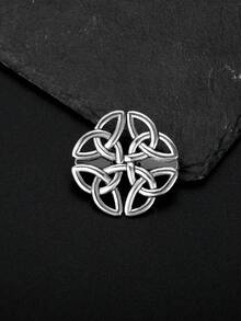 1/5Pcs Silver Vintage Celtic Shawl Clips, Retro Waist Tightening Brooch Pins, Women Girls Cardigan Scarf Dress Fasteners - Silver - View 12