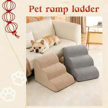 Cầu thang cho thú cưng 3/4/5 bậc, đường dốc cho giường, ghế sofa, chống trơn trượt và mài mòn, có thể tháo rời và giặt được, chăm sóc cho chó mèo bị thương, già yếu và đau khớp, sản phẩm bán chạy. - Nhiều màu - Xem 2