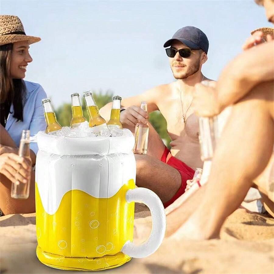 Thùng làm mát bia bơm hơi cỡ cực lớn, cốc bia, đồ uống giải khát cỡ lớn cho lễ hội Oktoberfest, thùng làm mát đồ uống nổi trên mặt nước, xô đá, thích hợp cho các buổi tụ họp ngoài trời, tiệc nướng, tiệc bể bơi mùa hè, trang trí tiệc.
