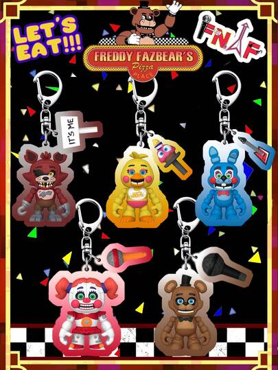 FNAF, breloc anime, breloc cu desene animate, breloc drăguț pentru pandantiv de geantă, afișaj de colecție, cadou mic minunat pentru prieteni, cadou de Crăciun, cadou de ziua de naștere