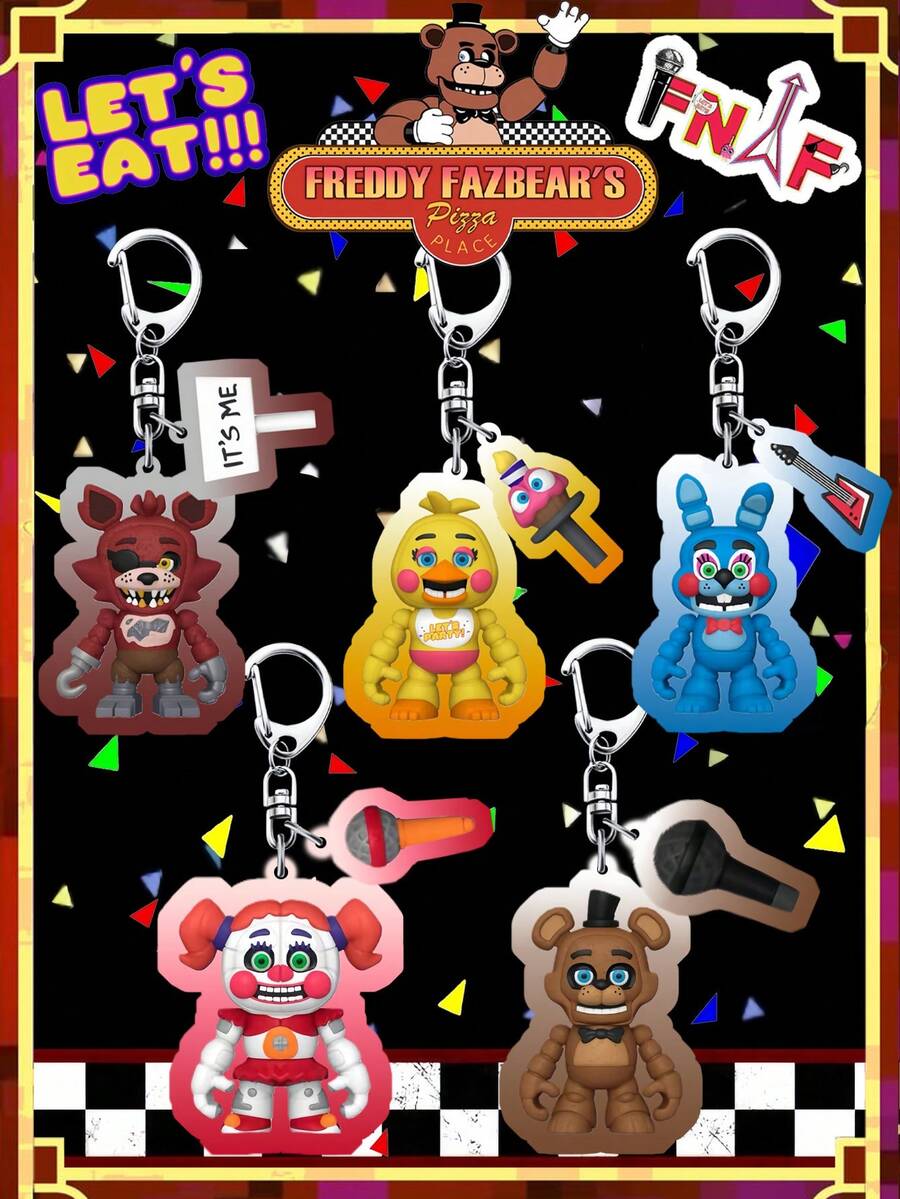 Móc khóa FNAF, Móc khóa hoạt hình, Móc khóa dễ thương để treo túi xách, Đồ sưu tầm để trưng bày, Món quà nhỏ xinh xắn cho bạn bè, Quà Giáng sinh, Quà sinh nhật - Nhiều màu - Xem 1