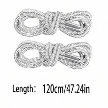 1 Pair 120cm Crystal Diamond Glitter Round Sequin Shoelaces, Suitable For Sneakers - White - View 7