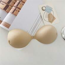 Strapless Adhesive Bra, Concealed, Sexy Silicone Breast Stickers For Women, Push-Up Style, Wedding Dress Styling. - Màu be - Xem 14