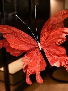 1个超大透明多色人造蝴蝶装饰品，适用于婚礼装饰、DIY手工、派对、家庭庆典、家居装饰、节日礼物 - 彩色 - 查看 12