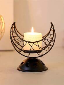 Modern Luxury Crescent Moon Tabletop Candle Holder Set – One Gold & One Black Holder – Gift Box – Perfect For Valentine's Day, Ramadan & Holiday Celebrations - Multicolor - View 5