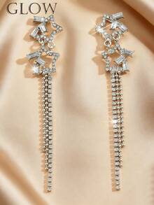 1 Pair Fashionable Delicate Luxury Star Tassel Earrings, Suitable For Teenage Girls Everyday And Holiday Wear - Star - View 2