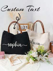 Túi tote cho phù dâu được cá nhân hóa, Túi quà tặng phù dâu có tên, Túi đi biển có tên, Túi cưới, Quà tặng tiệc cưới, Túi cô dâu, Túi tote đi biển làm quà tặng - Nhiều màu - Xem 2