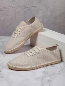 Men's Breathable Sweat-Wicking Non-Slip Woven Fisherman Shoes, Versatile Slip-On Loafers - Beige - View 4