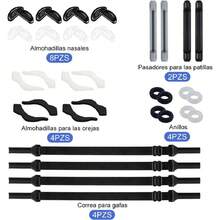 22pzs Sujetador de Lentes,Incluir 4 Cordón para Lentes Nylon y 18 Pares Accesorios para Antideslizante,Retenedores de Lente Silicona de Alta Elasticidad,Correa para Gafas,41153816 - Multicolor - Ver 2