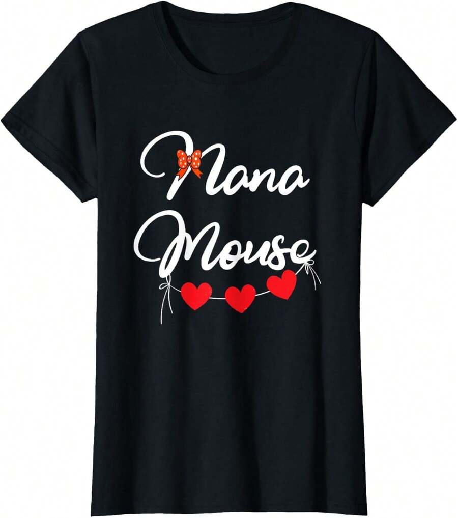 Nana Mouse _ Grandma Grandmother _ Granny Mother's Day T-Shirt - Black - View 1