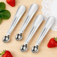 2/4/6pcs Stainless Steel Tomato Stem Remover, Strawberry Huller, Fruit & Vegetable Stem Removal Tool, Portable Kitchen Gadgets - Multicolor - View 7