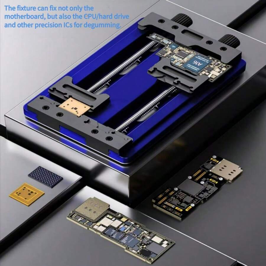 Multi-Functional Precision Repair Fixture For Smartphones, CPU Chip Holder, High Temperature Resistant, Motherboard Repair Clamp, IC Desoldering Clamp, Soldering, PCB Mainboard Fixture, Welding Fixing Tool - Blue - View 1