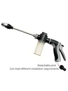 High Pressure Water Gun For Garden Cleaning, Watering Hose Nozzle, Car Washing Tool Kit - Black and Gray - View 6