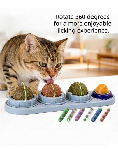 1pc/2pcs Cat Licking Toy. Designed For Cats, Used To Supplement Moisture, Promote Oral Health Or Provide Human-Pet Interaction. Can Rotate 360 Degrees To Allow Cats To Lick From Different Angles, Increasing Their Interest In Use. Multiple Independent Small Compartments Are Especially Suitable For Sweet-Toothed Cats, Helping To Reduce The Problem Of Dry Food Feeding Causing Inflammation. Helps Relieve Anxiety.