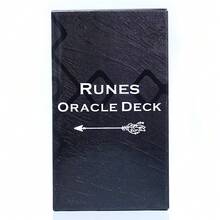 Bộ bài tiên tri Runes, bài bói toán, trí tuệ cổ xưa, hướng dẫn tâm linh, biểu tượng huyền bí, công cụ thiền định, quà tặng siêu hình. - màu đen - Xem 1