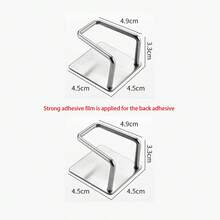 1pc Stainless Steel Sink Sponge Holder, Strong Adhesive Self-Adhesive Dry Rack, Kitchen Sink Drainage Dry Rack, Cleaning Sponge Rack Hook, Durable & Fashionable Bathroom Accessory - Multicolor - View 21