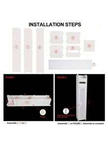 Estante Organizador Baño Sanitario Wc Dos Niveles Con Puerta, Estante de almacenamiento - Blanco - Ver 5