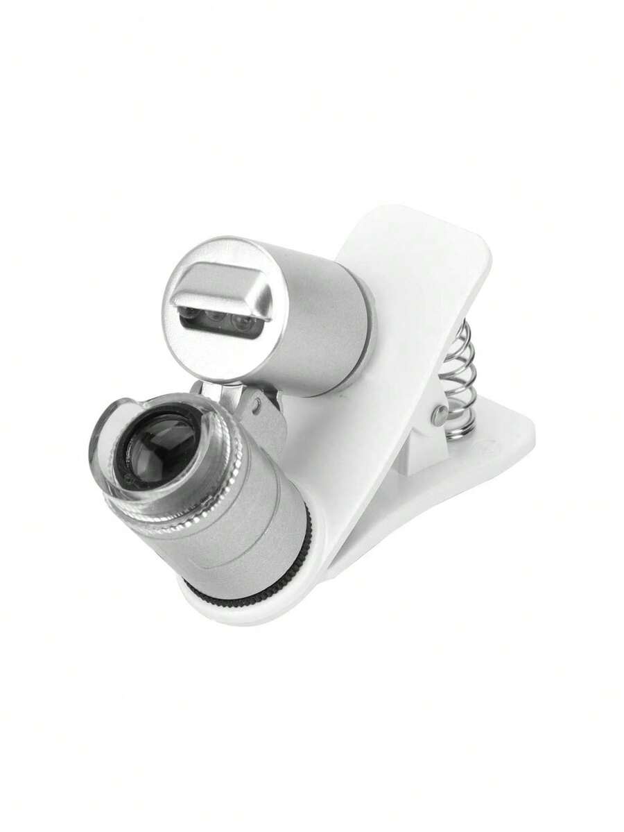 Clip de cámara auxiliar para teléfono celular, lente de microscopio para teléfono móvil con luz LED, regalo de cumpleaños - A - Ver 1