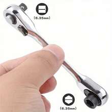 2 In 1 Mini Double Ended Quick Socket Ratchet Wrench Rod 1/4 Inch Screwdriver Bit Tool Chrome Vanadium Steel Ratchet Handle Wrench - VariantValue - View 6
