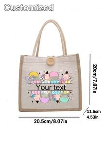 Custom Teacher Tote Bag Beach Bag,Teacher Tote Bags,Personalised Tote Bag, Personalized Gifts,Canvas Tote Bag, Custom Text Tote, Wholesale Tote Bag, Personalized Gifts,Custom Canvas Tote,Tote Bag With Zipper, Teacher's Day Gift,The Teacher Thanked Them For The Gift. - Multicolor - View 10