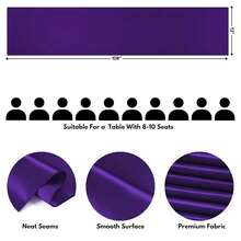 Purple Satin Table Runner 12x108 Inches Long, Silk-Like Smooth Table Decor For Wedding Birthday Party, 12 Pack - 紫色 - 查看 3