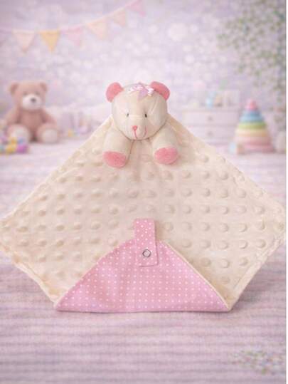 Naninha Com Porta Chupeta Soft Plush Antialérgico Extra Macio 28x28 cm 100% Algodão