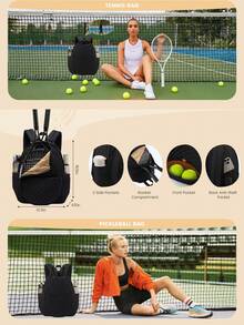 Túi đựng vợt tennis Peak, ba lô đựng vợt tennis, ba lô đựng dụng cụ thể thao, ba lô chần bông đa năng dùng được cho cả pickleball và tennis: Một chiếc túi đựng dụng cụ đa năng được thiết kế dành cho những người đam mê pickleball và tennis, phù hợp cho các trận đấu trên sân, tập luyện và các hoạt động ngoài trời. - Nhiều màu - Xem 5