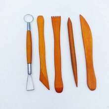 5pcs Wooden Pottery Clay Sculpting Tool Set, Art Supplies For DIY Clay Modeling, Carving And Sculpting - Multicolor - View 8