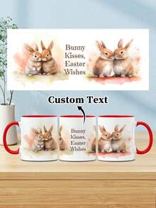 1pc 11oz Custom Easter Mugs, Coffee Mugs With Customized Text, And Mugs Customized With Rabbit Shapes. They Can Be Used As Gifts And Are Unique Presents For Family Members - Style 6 - View 17