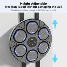 Máquina de boxeo musical, entrenador de boxeo inteligente con Bluetooth y guantes de boxeo, máquina de boxeo para montar en la pared para la interacción entre padres e hijos y el entretenimiento familiar, equipo de boxeo para el hogar, la oficina y el gimnasio. - A - Ver 4