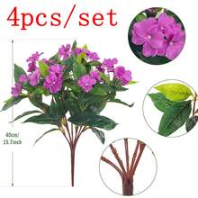 1/2/4株仿真天竺葵灌木 - 逼真的粉色花朵搭配绿色叶子，适合室内外装饰，非常适合花园、门廊、露台、窗台花箱和悬挂式花盆，无需维护的仿真户外花卉灌木 - 彩色 - 查看 20