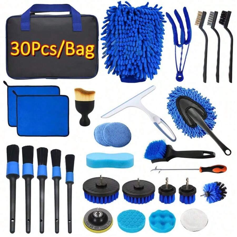 40PCS Car Detailing Brush Set Soft Brush Interior Wheel Valet Pro Cleaning Kit - 40pcs - View 1