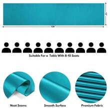 12 Pack Teal Blue Table Runner 12x108 Inches Long, Satin Silk-Like Smooth Table Decor For Wedding Prom Event Party - 藍綠色 - 查看 3