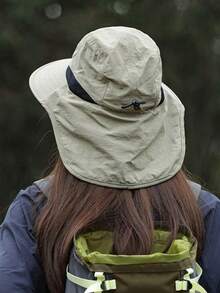 1pc Unisex Summer Large Brim Sun Hat, Fashionable Women's UV Protection Hat, Bucket Hat, Suitable For Outdoor Activities, Fishing, Hiking - A - View 2