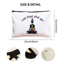Cadou de instructor de yoga, accesorii de yoga pentru femei, cadou distractiv de meditație, cadou Zen, pungă de machiaj după cum îți dorești, geantă cosmetică, geantă mică, geantă de mână, geantă de călătorie, cadou de ziua de naștere și Crăciun - Multicolor - Vizualizare 12