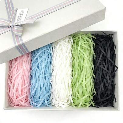 2Packs(40g) Colorful Paper Raffia Confetti DIY Craft Scraps - Premium Decorative Filler For Gift Box Wrapping Birthday Wedding Valentine's Day Party Supplies