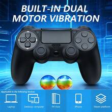 Upgraded Wireless P-4 Controller, 1000mAh Long-Lasting Battery & USB-C Cable, Dual Shock Vibration & Precision 6-Axis Gyro Sensor, Multi-Touch Pad & Share Button, Compatible With P-Aystation 4 / P*4 Slim / P*4 Pro / PC Gaming, Includes Stereo Headset Jack - 黑色 - 查看 3