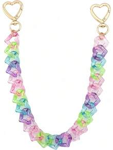 Acrylic Purse Chain Handbag Strap - Heart Bag Charm Keychain Accessories, 12.4 Inch Extender Chains Replacement - Hồng - Xem 1
