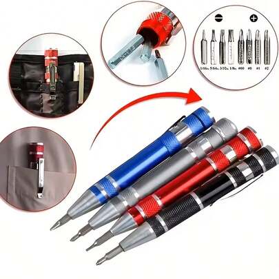 8-In-1 Multi-Function Screwdriver Set, Aluminum Alloy Precision Repair Tools Kit, Portable & Practical Maintenance Tools