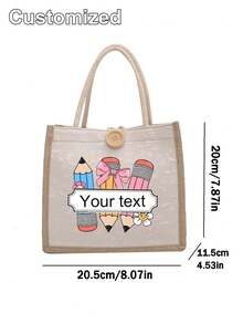 Custom Teacher Tote Bag Beach Bag,Teacher Tote Bags,Personalised Tote Bag, Personalized Gifts,Canvas Tote Bag, Custom Text Tote, Wholesale Tote Bag, Personalized Gifts,Custom Canvas Tote,Tote Bag With Zipper, Teacher's Day Gift,The Teacher Thanked Them For The Gift. - Multicolor - View 9