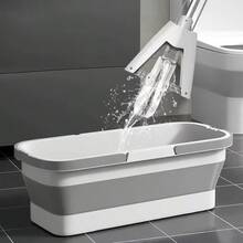 1 Piece Household Folding Mop Bucket, Rectangular Water Storage Mop Basin With Wheels, Large Capacity Water Bucket - Rectangle - View 8