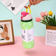 24oz /32oz Stainless Steel Insulated Water Bottle With Straw, Portable Coffee Mug Suitable For Hot & Cold Drinks, Fitness And Cycling Water Bottle, Leak-Proof Lid Travel Cup For Camping, Hiking, Driving, Outdoor Activities - 薄荷綠 - 查看 3