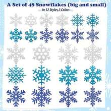 Naler 24 Pack Christmas Ornaments, Christmas Crafts Kit For Christmas Tree Decorations Indoor, Winter Bulletin Board Decorations Kids Holiday Party Favors Classroom Activities - Blue & Silver - View 3