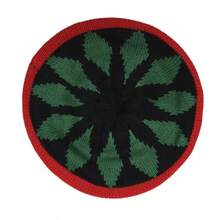 1pc Autumn/Winter Jamaican Rasta Knit Beanie, Rainbow Striped Beret - Multicolor - View 8